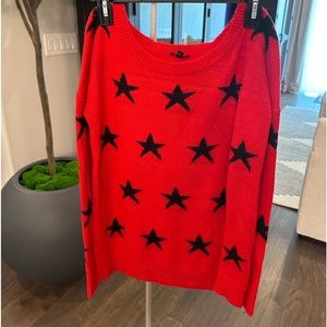 Express Star Sweater M Pullover Red Orange